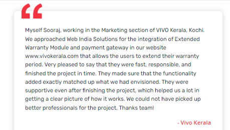 Web India Solutions Clients review