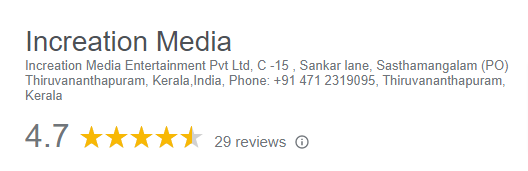 Increastion Media google Reviews