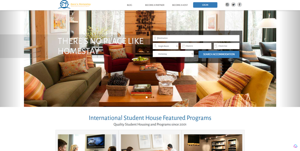 example of Airbnb property's website