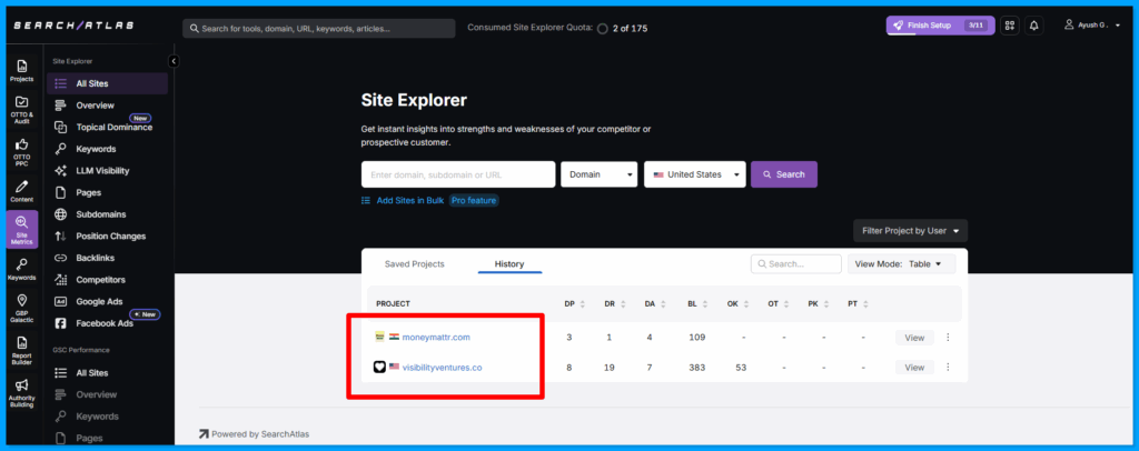 Site Explorer by Search Atlas